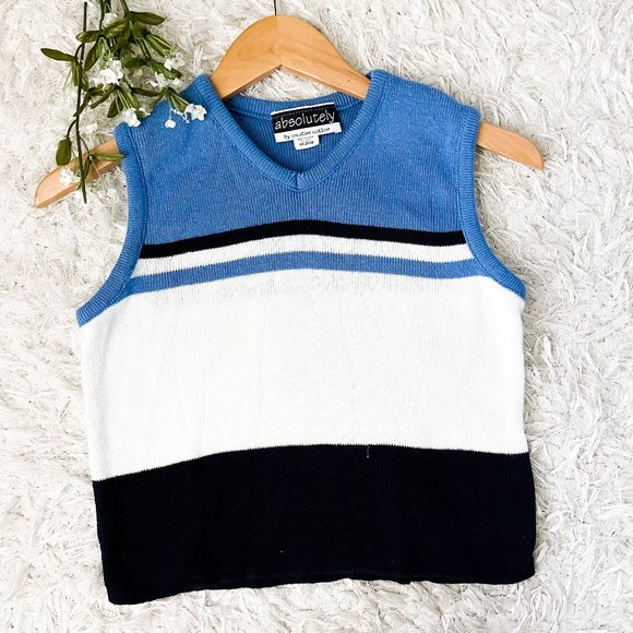 Vintage Jackets & Blazers - Vintage 90s Knit Sweater Vest Absolutely
